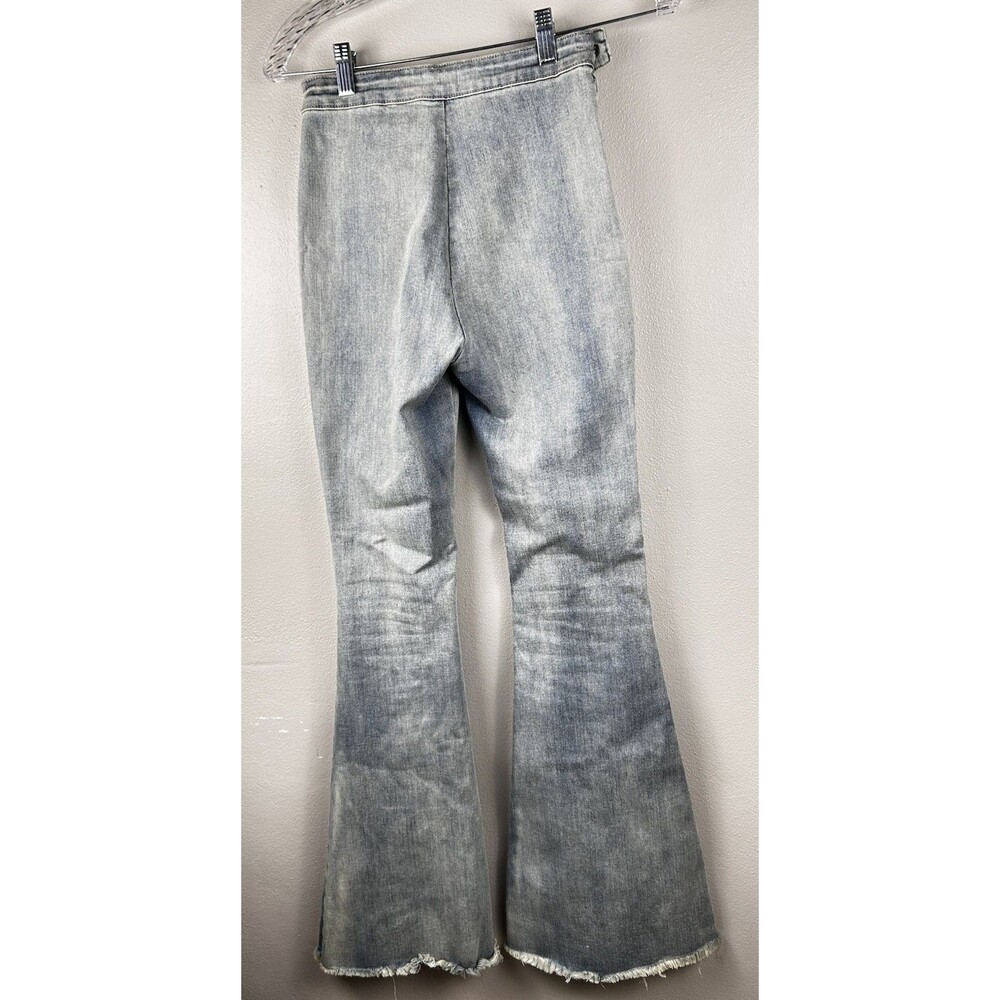 Pol Boho Flare Jeans Size Small Light Wash Size Zip Stretch - Picture 5 of 7